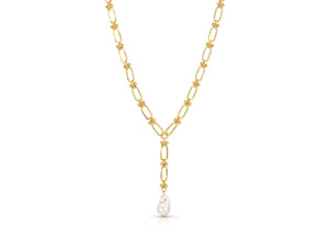 CHLOE MAXI PEARL LARIAT NECKLACE
