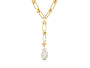 CHLOE MAXI PEARL LARIAT NECKLACE