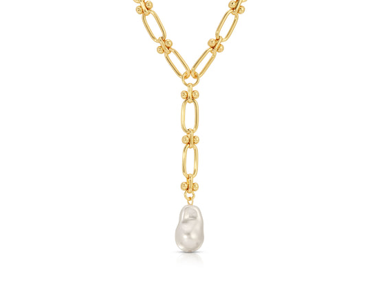 CHLOE MAXI PEARL LARIAT NECKLACE