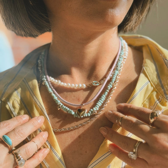 ATHENA BEADED CHARM NECKLACE