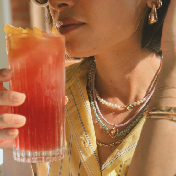 ATHENA BEADED CHARM NECKLACE