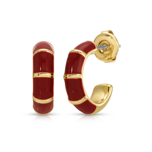 MINI MAROON HOOP EARRINGS