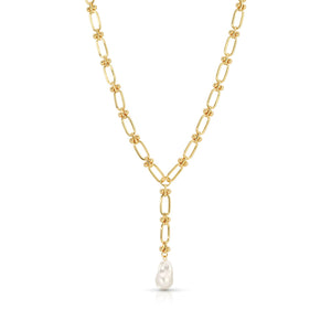 CHLOE MAXI PEARL LARIAT NECKLACE