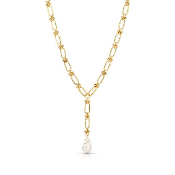 CHLOE MAXI PEARL LARIAT NECKLACE