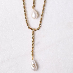 Descanso Pearl Lariat Necklace - 26"